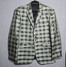 Angelino Mens Metallic Green Fashion Dinner Suit Jacket Formal Blazer Prom Night