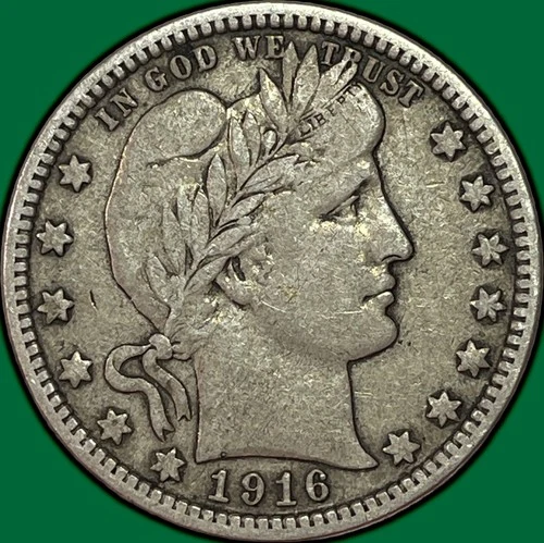 1916-D Barber Quarter Choice Very Fine VF+/XF Coin #36514