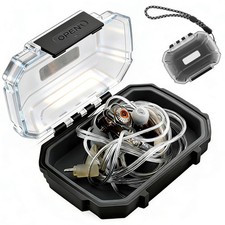 Premium IEM Earphone Carrying Case   Shockproof, Portable Storage Box Black