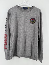 Polo Ralph Lauren Country Sportsman Gray Longsleeve Shirt Mens M Logo