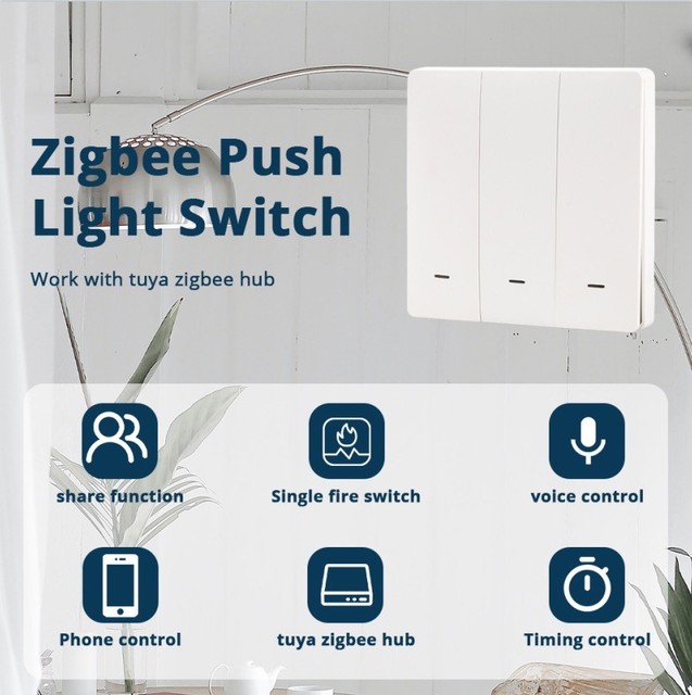 ZigBee3.0 Smart Switch 3 Gang Wireless Scene Switch Moes