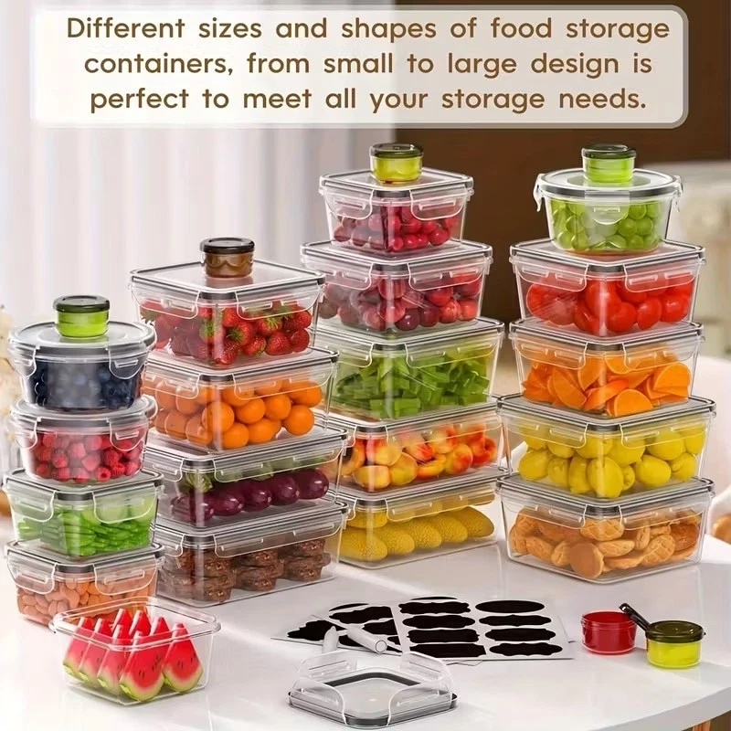 48pcs luxury food storage container set of high quality - sealed design, BPA fre
