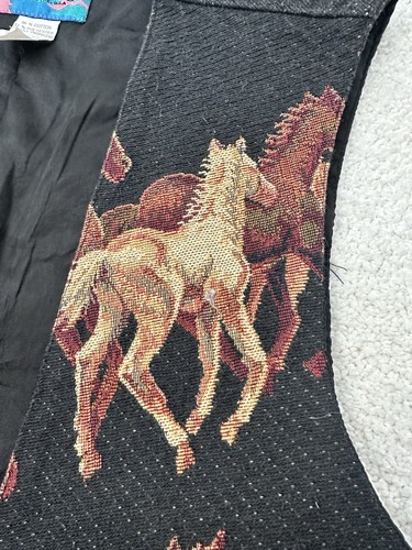 Vintage Aurora Clothing Western Horse Tapestry Vest USA Made Medium - Picture 5 of 20