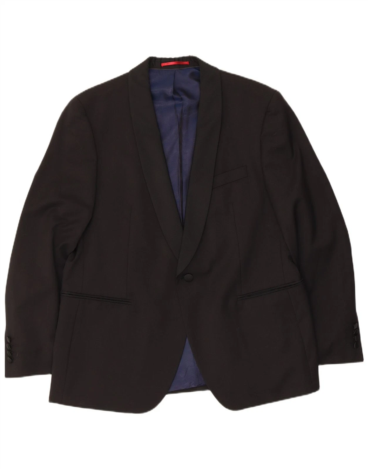 Pierre Cardin Mens 1 Button Blazer Jacket UK 40 Large Black Virgin Wool BG24