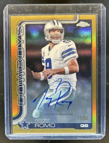 2025 Topps Chrome Tony Romo Gold Refractor (RAW)