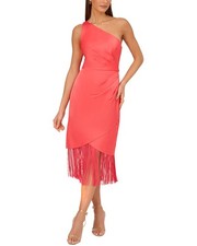 Adrianna By Adrianna Papell Eve Satin Midi Dress Women's Coral 0