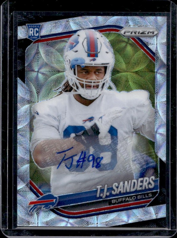 2025 Panini Prizm T.J. Sanders Choice Auto Autograph RC #/100 Bills Rookie