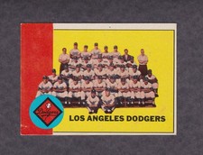 1963 Topps Baseball #337 Los Angeles Dodgers Team Photo FAIR O/COriginal Vintage