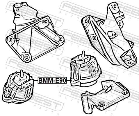 ENGINE MOUNT MOUNTING SUPPORT FRONT FEBEST BMM-E90 V FOR BMW 3,1,Z4,X1,E90,E92 - Picture 3 of 6