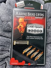 Hohner Marine Band 1896 5-Piece Harmonica Set with Custom Case 