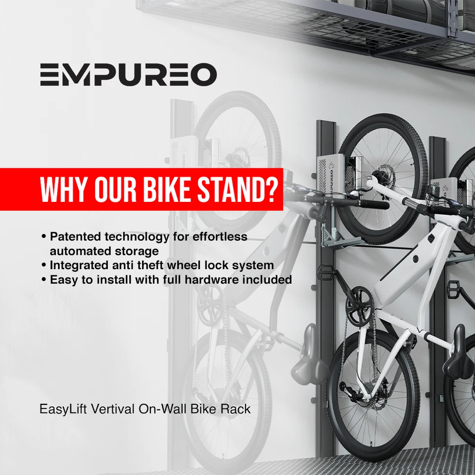 Elevador de bicicleta vertical asistido por resorte montaje en pared almacenamiento de alta resistencia para bicicleta eléctrica MTB - Imagen 2 de 4