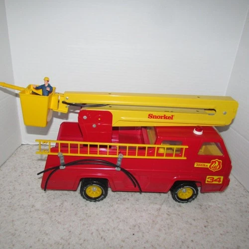 Vintage 70's Tonka Snorkel Pumper Fire Truck Pressed Steel Excellent LOOK!!!
