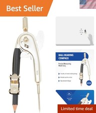Ergonomic Nickel-Plated Drawing Compass with Pencil   Perfect for Professionals 