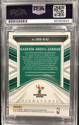 22-23 PSA DN 10 Immaculate Kareem Abdul-Jabbar Signed Auto