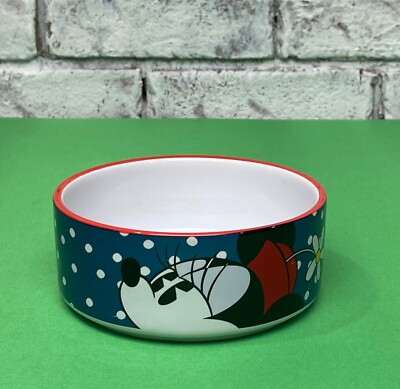 Disney Ceramic Minnie Mouse Bowl 10 fl oz Blue & White Polka Dot Serving Dish