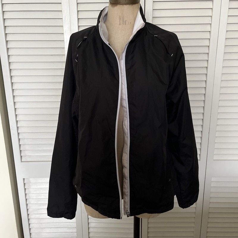 Danskin kids L 12-14 black work out rain jacket poly thin lounge dance ballet