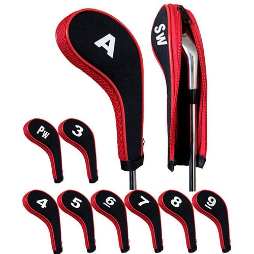 A99GOLF H08 Zippered Golf Iron Head Covers headcover 10pcs/set 3-9 Iron PW SW - Picture 19 of 32