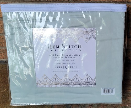 Bettdecke & Kissenbezüge 400 Fadenzahl Baumwolle QUEEN/VOLL hellblau neuwertig Lakenset - Bild 1 von 4