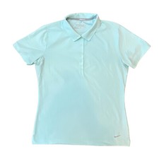Nike Golf Embossed Polo Shirt Womens Medium Tour Performance Dri Fit Mint Green