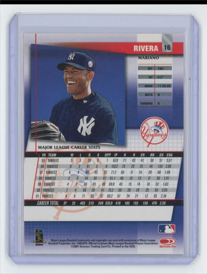 2002 Donruss Mariano Rivera New York Yankees #16 - Image 2 of 2