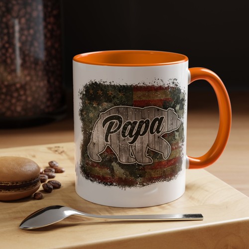Best Dad Papa Bear USA Coffee Mug Gift for Dad Father Day Mug 11 Oz / 15 Oz - Picture 34 of 66