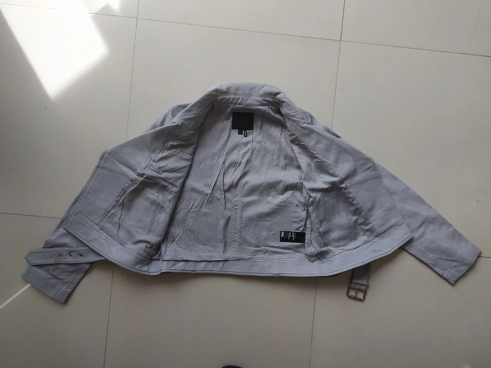 Chaqueta de cuero PAIGE para mujer gris denim Ryanne $699 ENVÍO MUNDIAL 0111 Foto 3 de 4