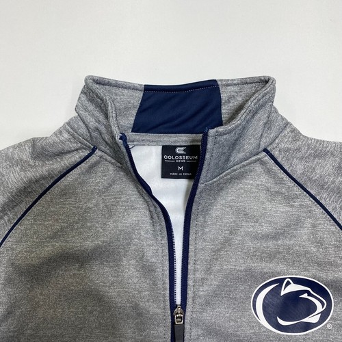 Penn State Colosseum 1/4 Zip Pullover Giacca Uomo M Grigio Ombre Logo Leggero - Foto 4 di 13