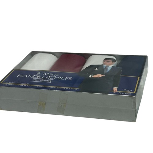 8 Mens Handkerchiefs Fine Quality 16" & 14.5" White Navy, Maroon Gift Box Set - Picture 6 of 6