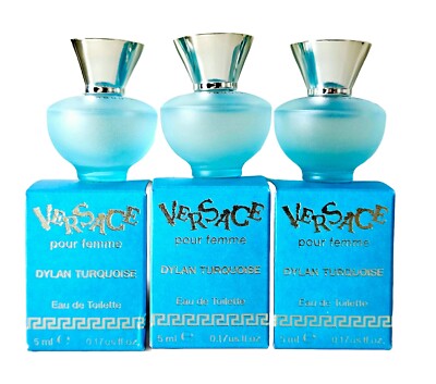 3x Versace Dylan Turquoise 15 ml Eau de Toilette Miniatur 3 x 5 ml Miniaturen 