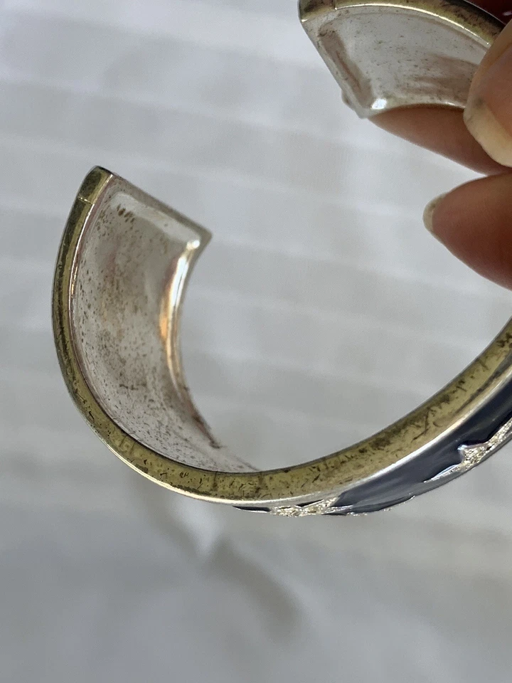 Brazalete Tommy Hilfiger De Colección Esmalte Azul Estrás Estrellas Elegante Difícil de Encontrar Foto 4 de 4