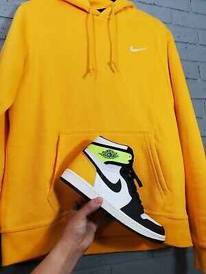Mens Size M Nike Essential Classic Hoodie Hoody Medium Gold Match Volt  Jordan 1 | eBay