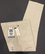 Mens Dockers Straight Workday Khaki Stretch Pants 36X34 Lightweight Ivory