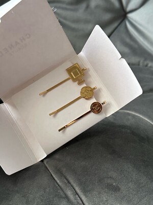Brand New Chanel Beauty Coco Mademoiselle Gold Hair Clips, set of