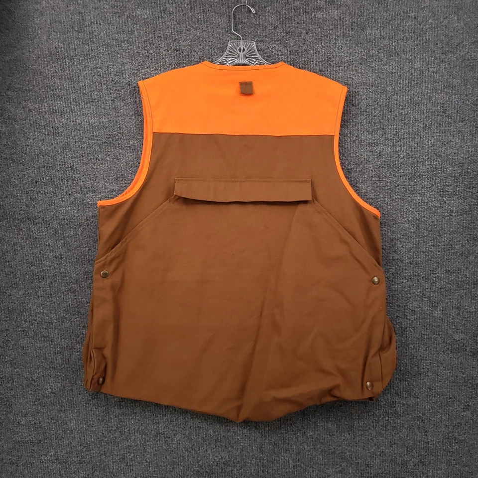 Walls Hunting Vest Mens Large Orange Sleeveless Full Zip Game Pouch Outdooor - Image 2 of 4