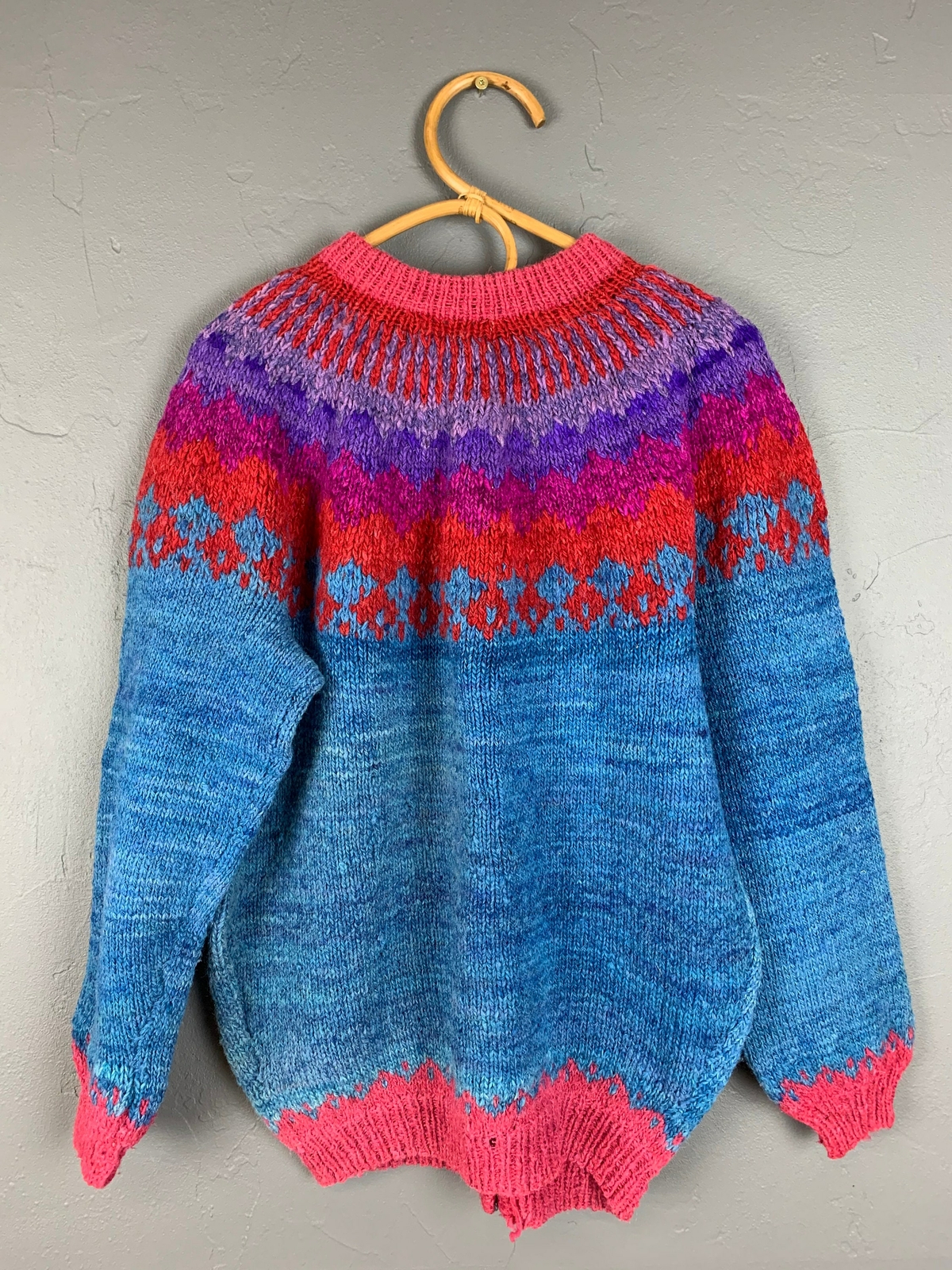 Vintage Colorful and bright wool Bolivian folk sw… - image 8