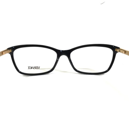 Versace Eyeglasses Frames MOD.3186 GB1 Polished Black Gold Studs 54-16-140 - Picture 8 of 11