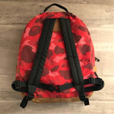 BAPE backpack red camo bag NIGO A Bathing Ape | eBay