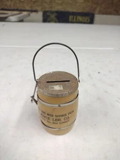 Antique Joyce Lumber Company Clinton Iowa Advertising Barrel Coin Bank W/ Key