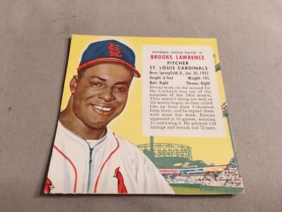 1955 Red Man Tobacco All Star Team Baseball No 4 Brooks Lawrence Cincinnati  Reds
