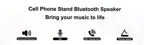Cell Phone/Tablet Stand, Wireless Bluetooth Speaker, Rechargeable, HD Surround - Photo 5 sur 9