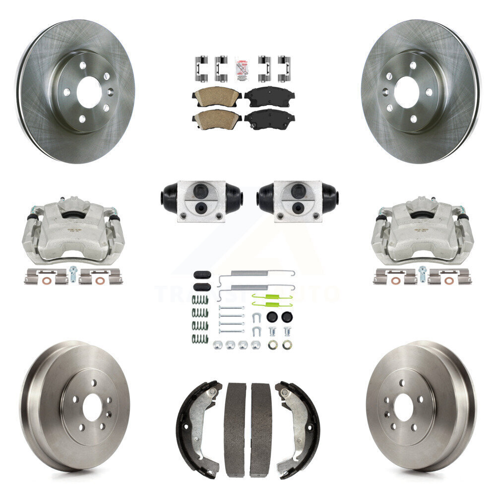 Brake Caliper Rotor Drum Ceramic Pad Shoe Cylinder Hardware Front Rear Kit