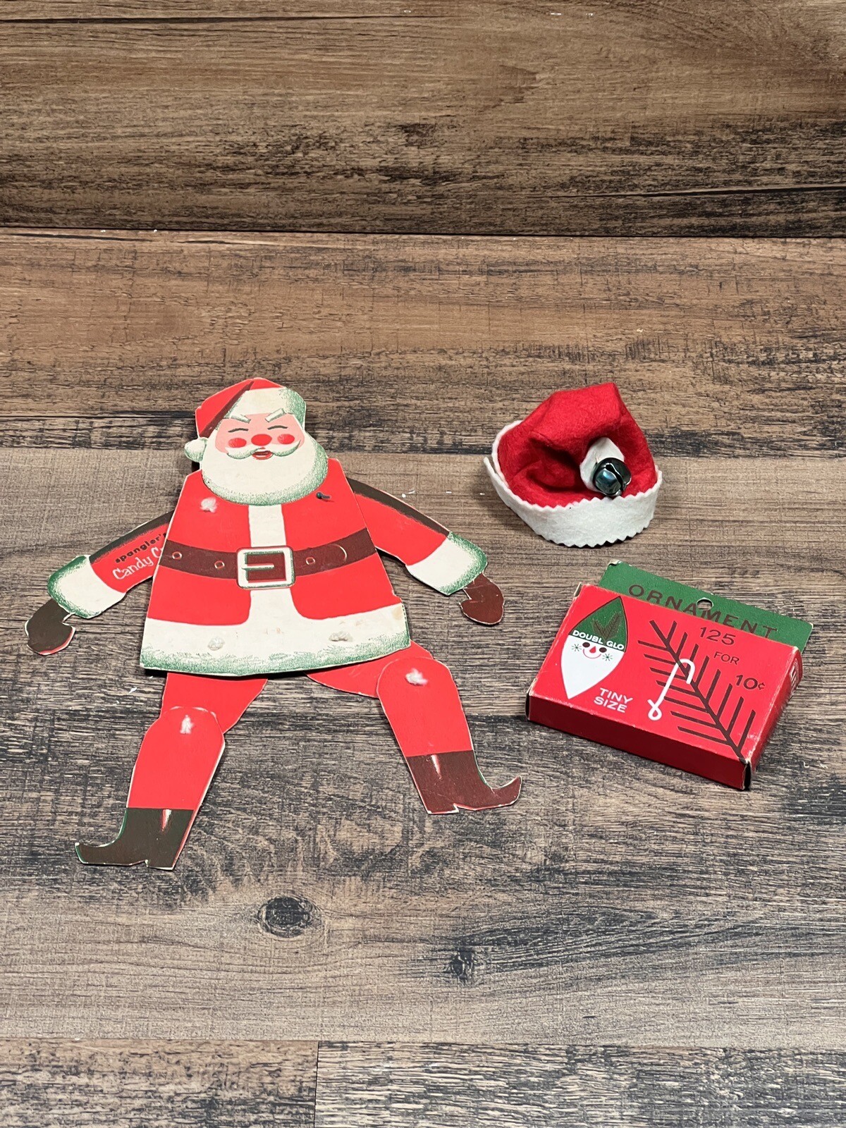 RARE Vintage Christmas Spangler's Candy Cane Santa with Moveable Joints