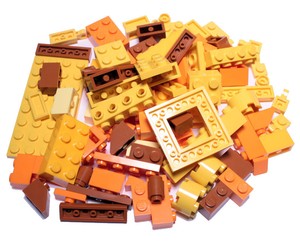 orange lego bricks