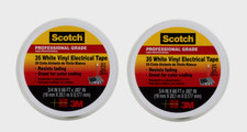 2 Scotch 35 WHITE Vinyl ELECTRICAL TAPE Professional 3/4" x 66 ft. L 10828-DL-2W
