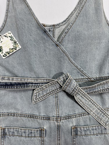 Chelsea Violet Girls Romper Shorts Overalls Denim Small Pockets Button New - Picture 8 of 12