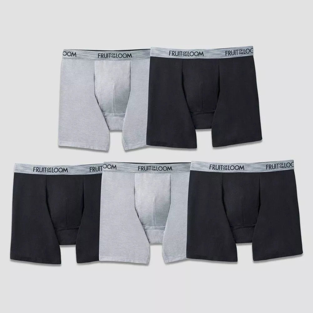 Pack de 5 slips boxer mélange de refroidissement Fruit of the Loom confort, taille S, neuf avec étiquettes