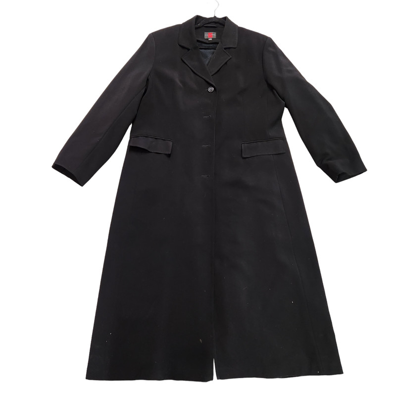 Gallery Trench Coat Womens size 16 Black Removable Liner Maxi Long Jacket Gallery Trench Coat Womens size 16 Black Removable Liner Maxi Long Jacket