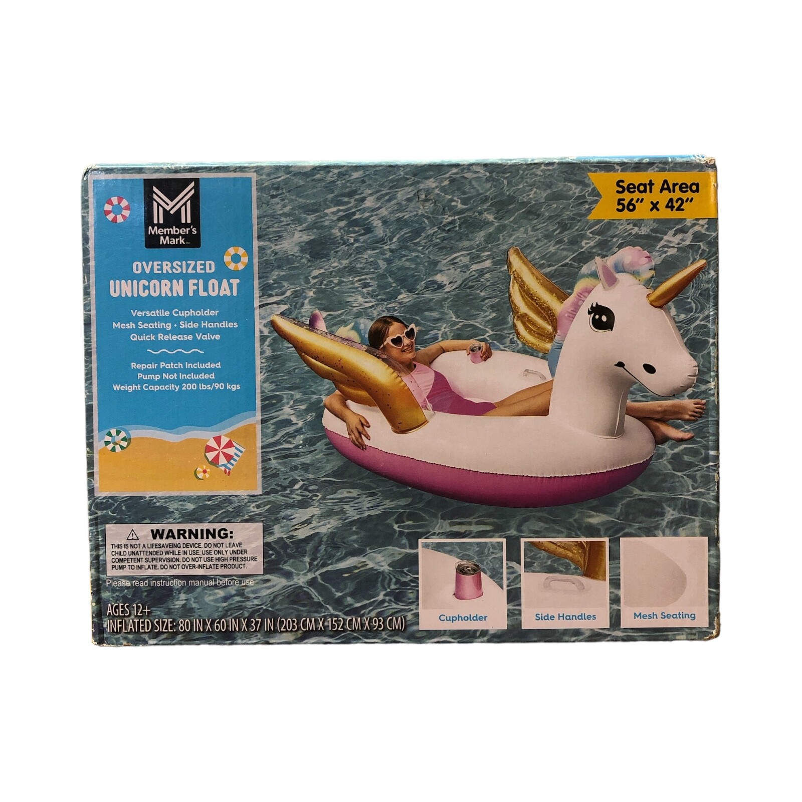 Участники отмечают новинку - надувной негабаритный поплавок-единорог размером 56 х 43 см 4390₽