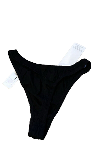 Rene Rofe Women's Cotton Spandex Thong Underwear-Black-Size 7/Large-New with tag - Picture 2 of 3