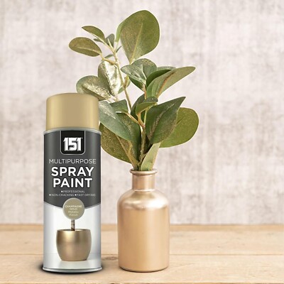 2 x CHAMPAGNE GOLD METALLIC FINISH SPRAY PAINT 400ML MULTI PURPOSE WOOD  METAL | eBay
